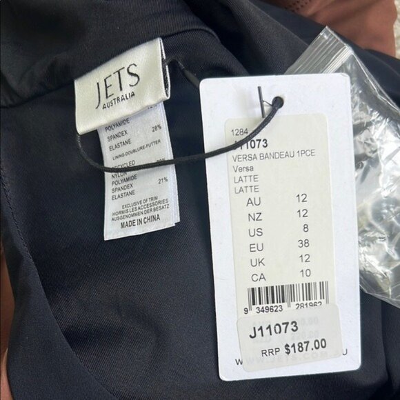 JETS Versa Bandeau One Piece Swimsuit - 8 (with removable straps) - Picture 6 of 6